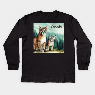 Canada Cougars . Kids Long Sleeve T-Shirt